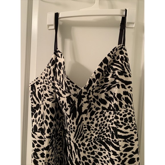 Sergio Hudson Women's Plus Size 2X Leopard Zebra Print Bustier Dress Bla… - Picture 2 of 16